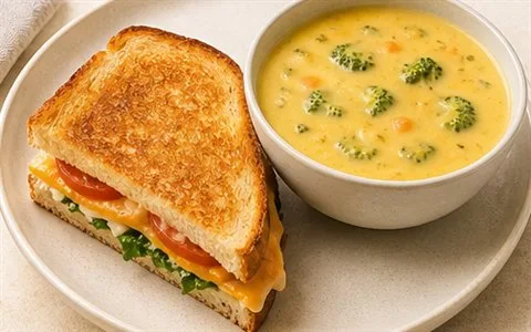 Panera You Pick Two soup and sandwich menu with price and calories